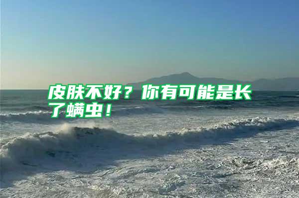 皮膚不好？你有可能是長了螨蟲！