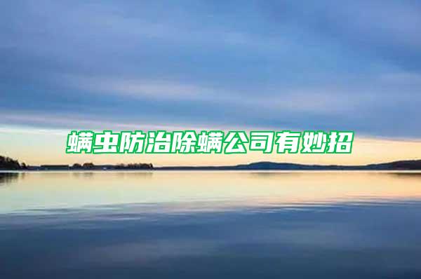 螨蟲(chóng)防治除螨公司有妙招