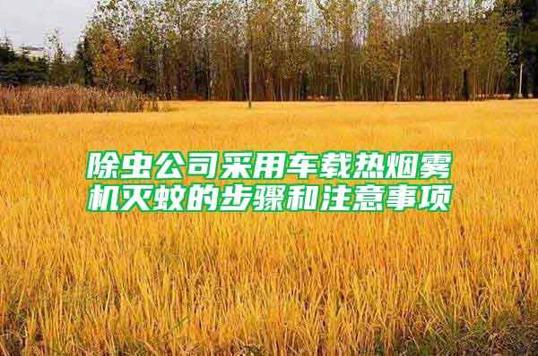 除蟲公司采用車載熱煙霧機(jī)滅蚊的步驟和注意事項