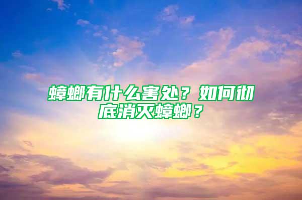 蟑螂有什么害處？如何徹底消滅蟑螂？