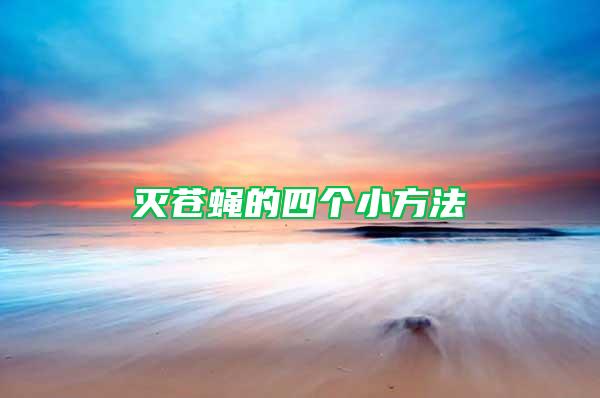 滅蒼蠅的四個(gè)小方法
