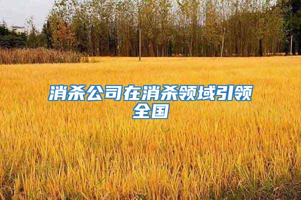 消殺公司在消殺領(lǐng)域引領(lǐng)全國