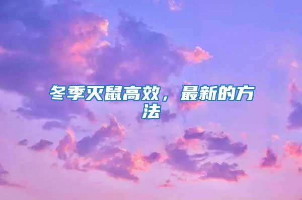 冬季滅鼠高效，最新的方法