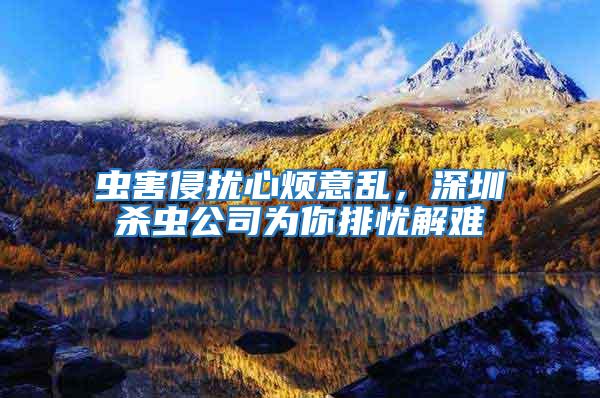 蟲害侵擾心煩意亂，深圳殺蟲公司為你排憂解難