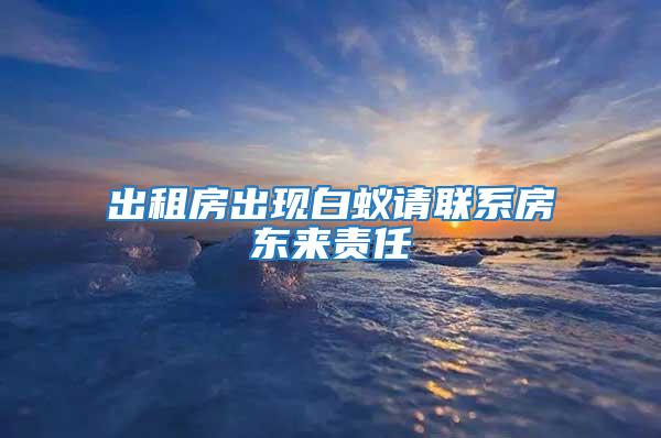 出租房出現(xiàn)白蟻請聯(lián)系房東來責(zé)任