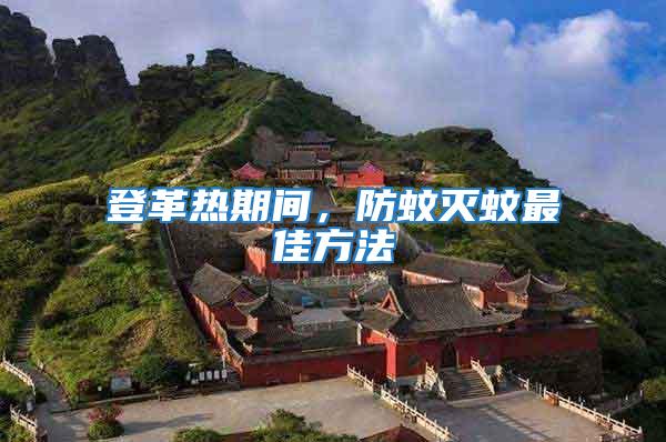 登革熱期間，防蚊滅蚊最佳方法