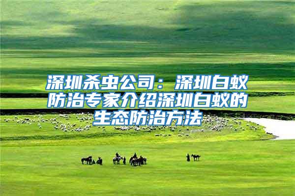 深圳殺蟲公司：深圳白蟻防治專家介紹深圳白蟻的生態防治方法