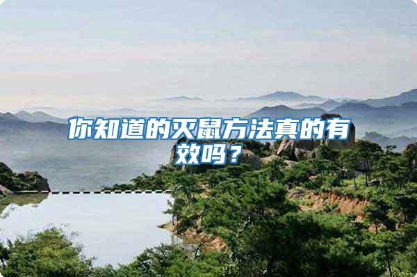 你知道的滅鼠方法真的有效嗎？