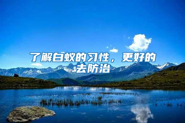 了解白蟻的習(xí)性，更好的去防治