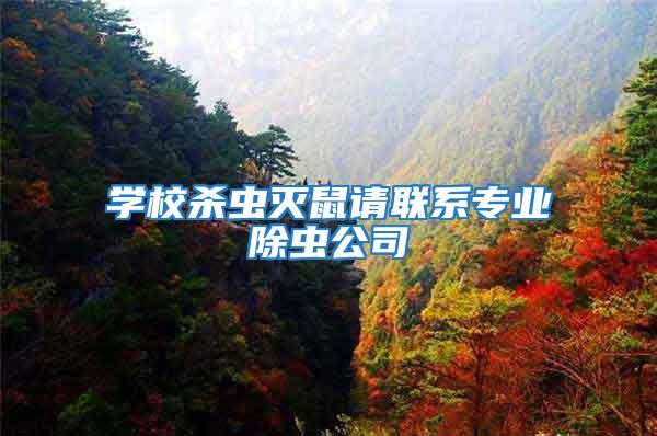 學校殺蟲滅鼠請聯系專業除蟲公司