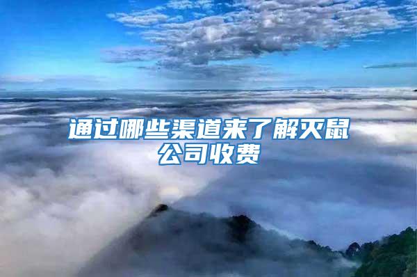 通過哪些渠道來了解滅鼠公司收費(fèi)