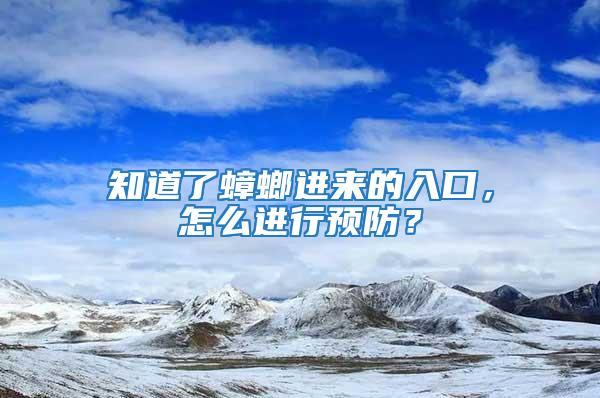 知道了蟑螂進(jìn)來的入口，怎么進(jìn)行預(yù)防？