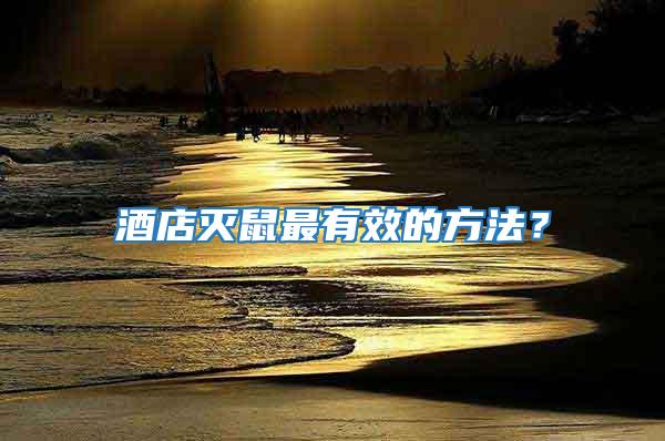 酒店滅鼠最有效的方法？