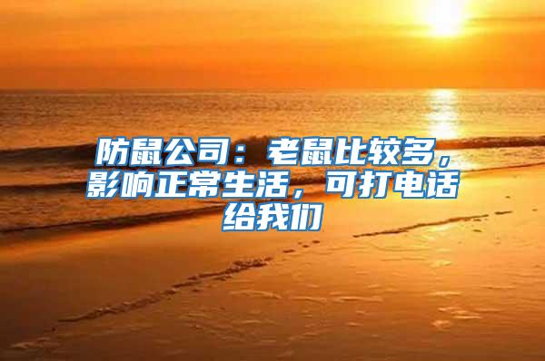 防鼠公司：老鼠比較多，影響正常生活，可打電話給我們