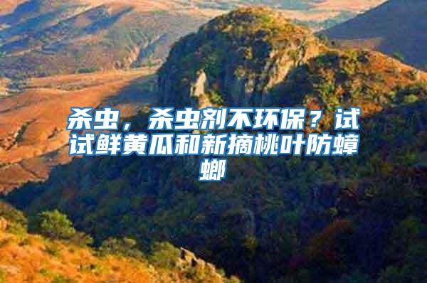 殺蟲，殺蟲劑不環保？試試鮮黃瓜和新摘桃葉防蟑螂