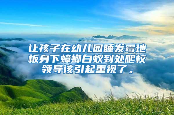 讓孩子在幼兒園睡發(fā)霉地板身下蟑螂白蟻到處爬校領(lǐng)導(dǎo)該引起重視了。