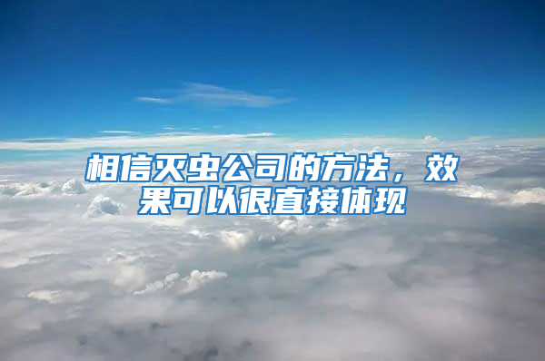 相信滅蟲公司的方法，效果可以很直接體現