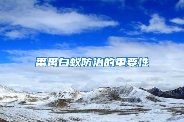 番禺白蟻防治的重要性