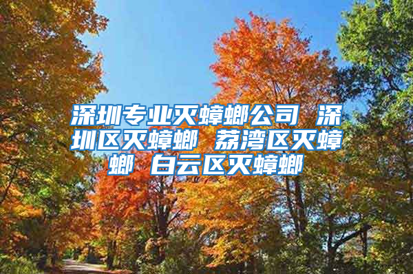 深圳專業滅蟑螂公司 深圳區滅蟑螂 荔灣區滅蟑螂 白云區滅蟑螂
