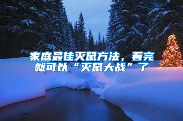 家庭最佳滅鼠方法，看完就可以“滅鼠大戰(zhàn)”了