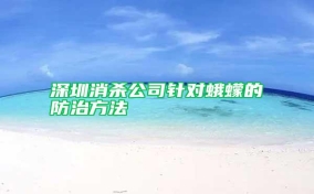 深圳消殺公司針對(duì)蛾蠓的防治方法